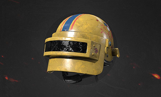 黄色间条涂鸦 - 头盔（3级）